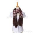 swallow gird printing scarf tie dyeing shawl with fringes dark --brown